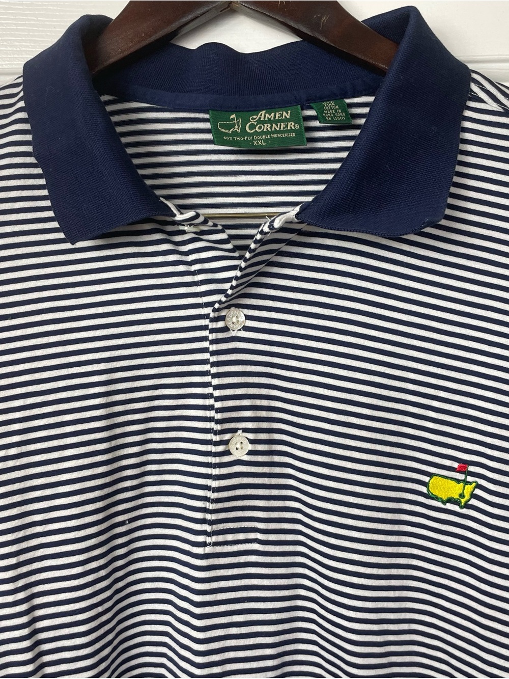 Masters Men’s Polo Shirt Striped 2XL XXL Golf Short Sleeve  Amen Corner